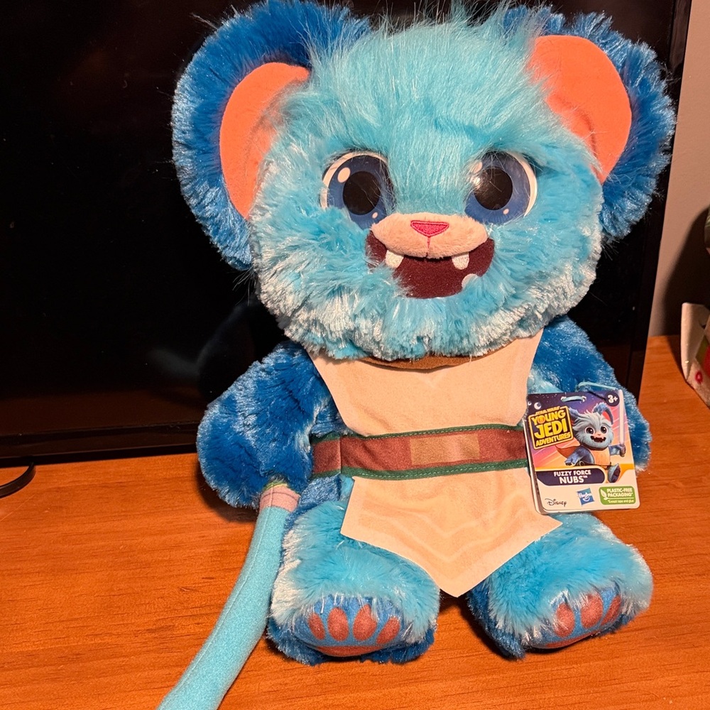 Disney Young Jedi Adventures Blue Plush Fuzz Ronto Nups with Orange Accents